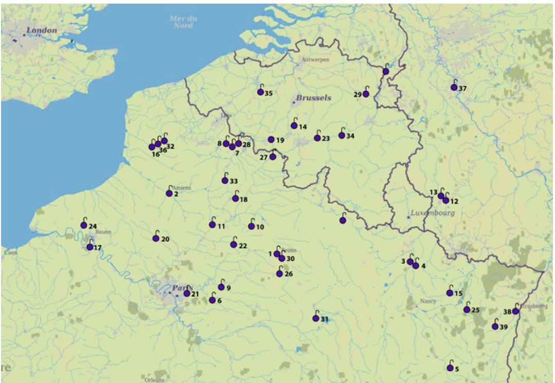 Carte de diffusion de l’idéal monastique IVe siècle (© Charles KRAEMER)